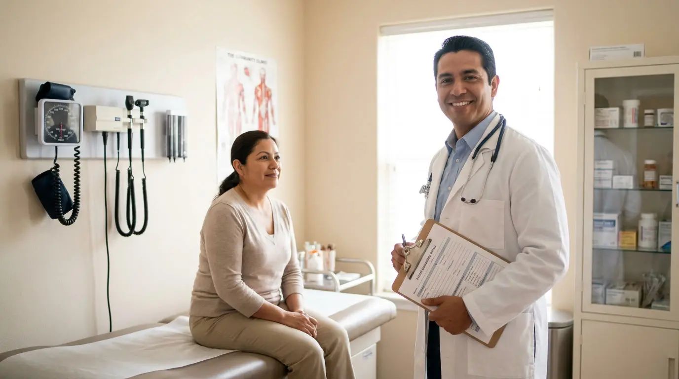 USCIS-authorized physician performing an immigration exam in Houston